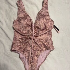 Nwt Victorias Secret Swim Twist Plunge One Piece Swimsuit Large Classic Snake